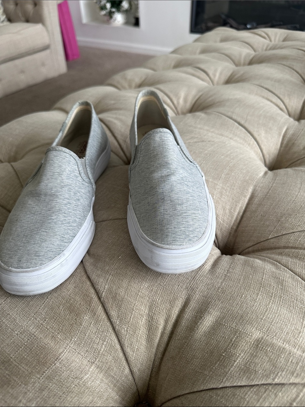 Keds Women's Slip-On Loafers in Heather Gray and White - Picture 2 of 11
